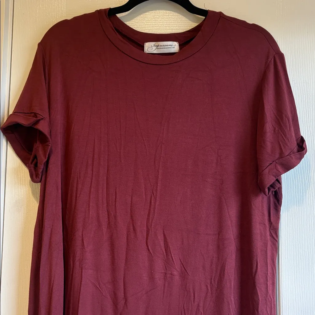 Impressions | Basic Red T-Shirt Midi Dress Size Large - Image 2
