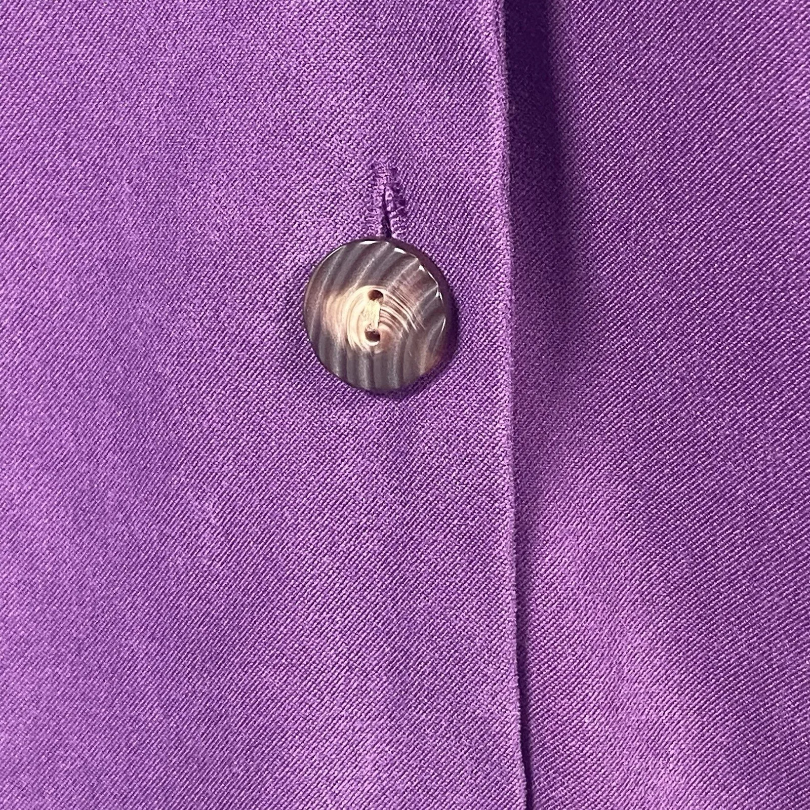 Sag Harbor Button Front Shirt Womens 10 Purple Long Sleeve Stretch Faux Suede - Image 3