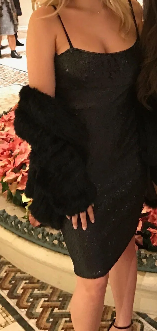 BCBG Black Sequence Dress - Knee Length sz M - Image 4