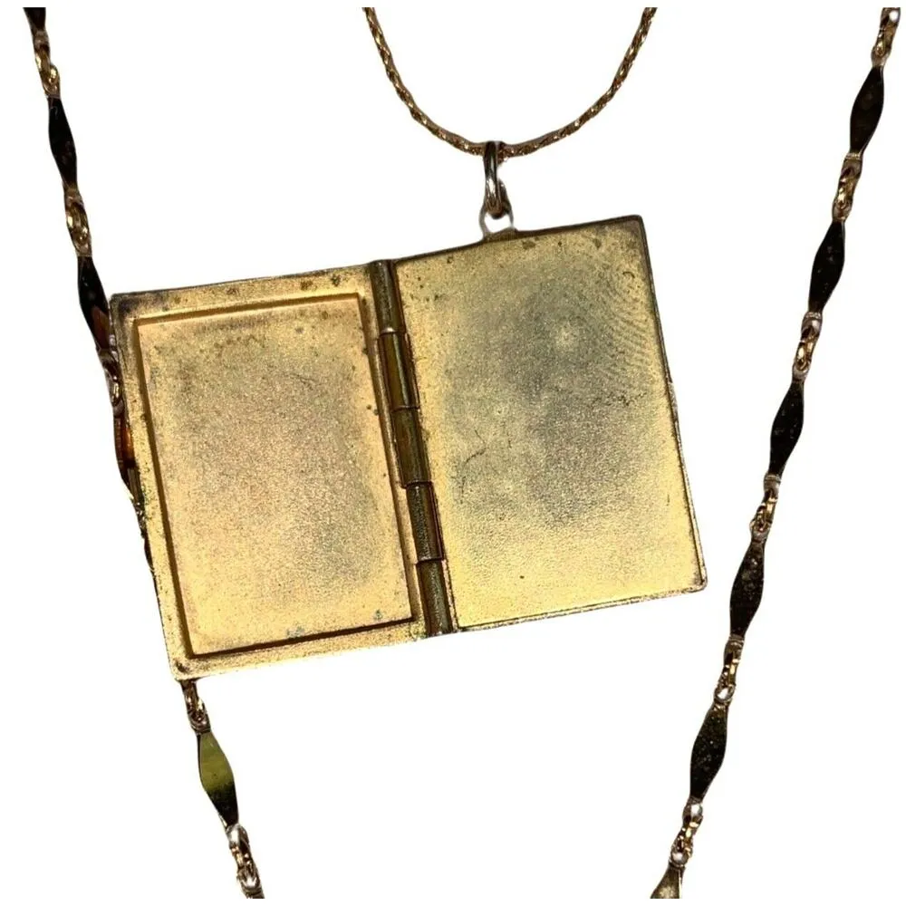 Vintage Napier Multi Strand Necklace and Carl Art Locket Rectangle Gold Tone - Image 4