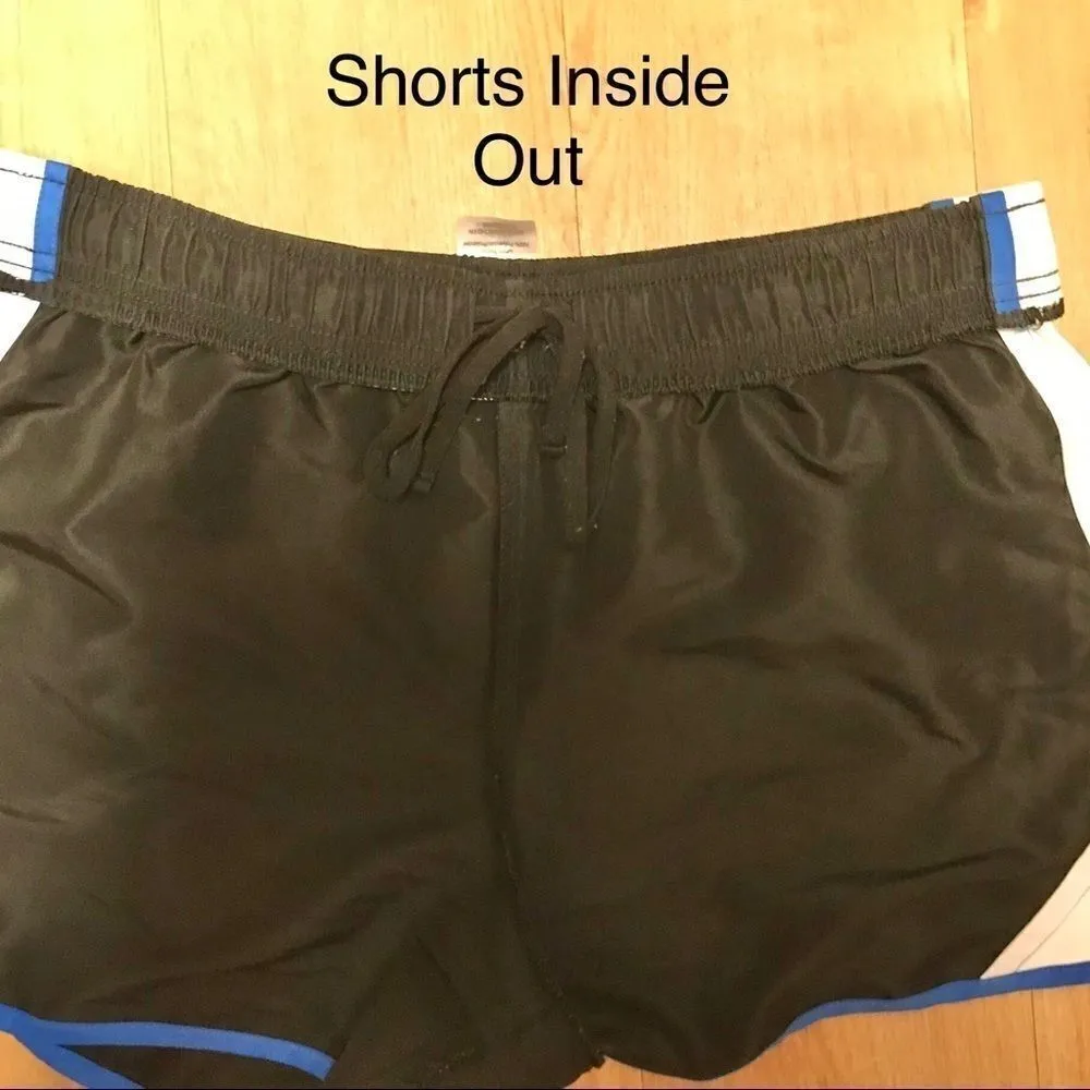 Athletic Works Black Biker Striped Shorts Medium - Image 7