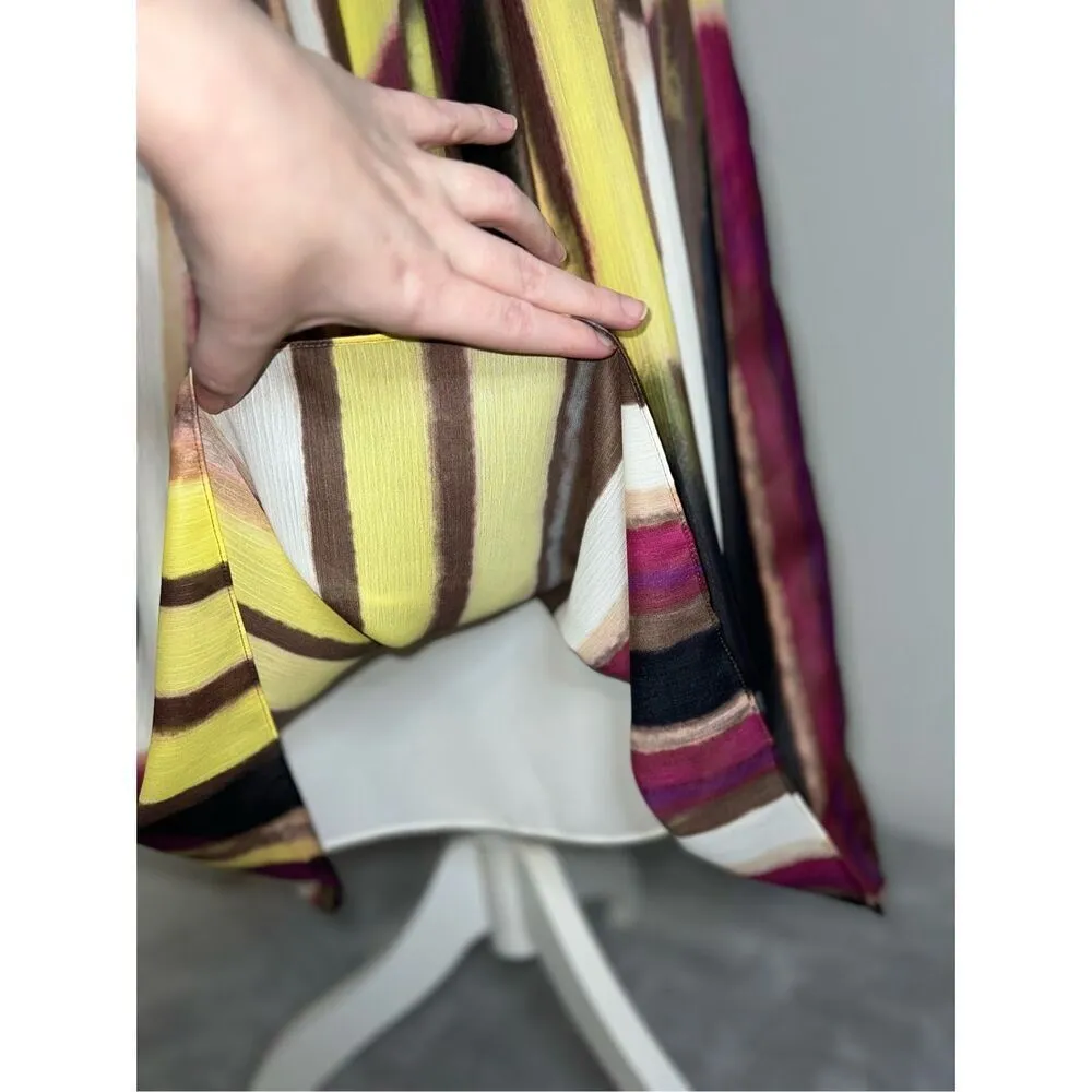 Women’s Boho Water Color Purple Midi Skirt MEDIUM - Image 7