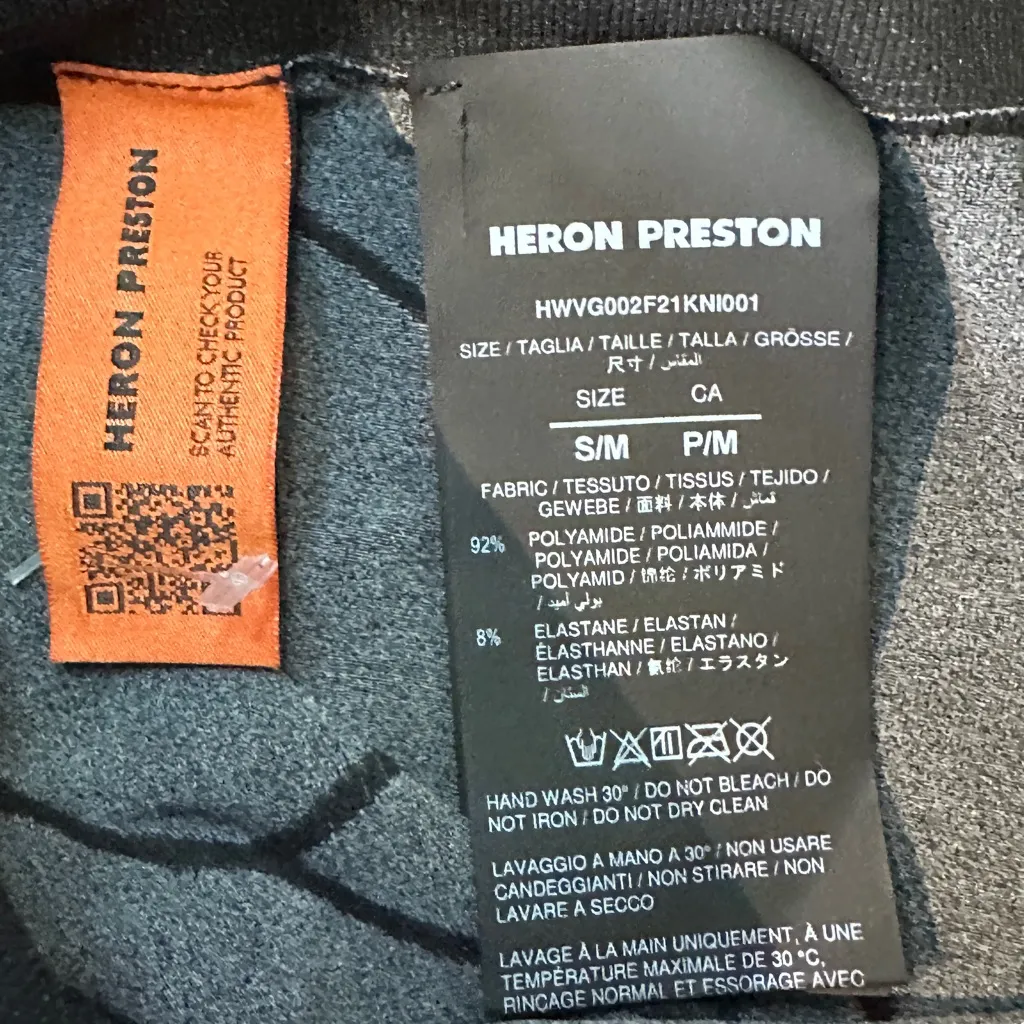 HERON PRESTON ACTIVE LEGGINGS LOGO BLACK WHITE SIZE: S/M‎ EUC - Image 10