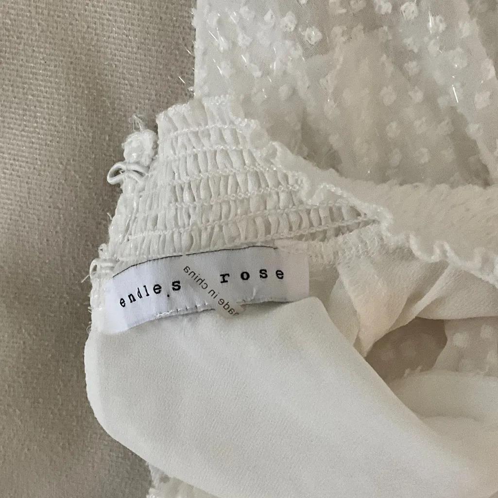 Endless Rose White Textured Ruffle Blouse - Image 2