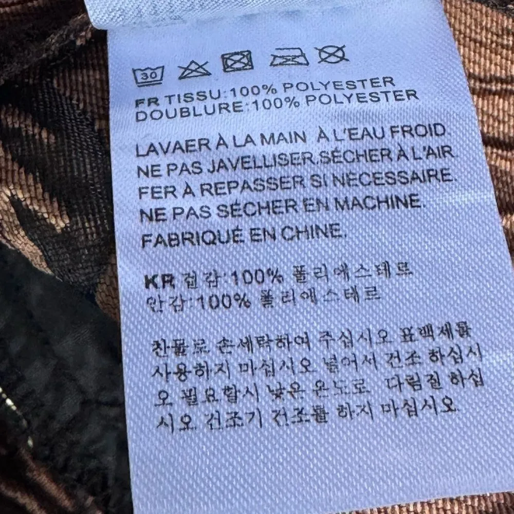 Sophie the Label Gold Puff Sleeve Metallic Jacquard Mini Dress S NWT Black - Image 6