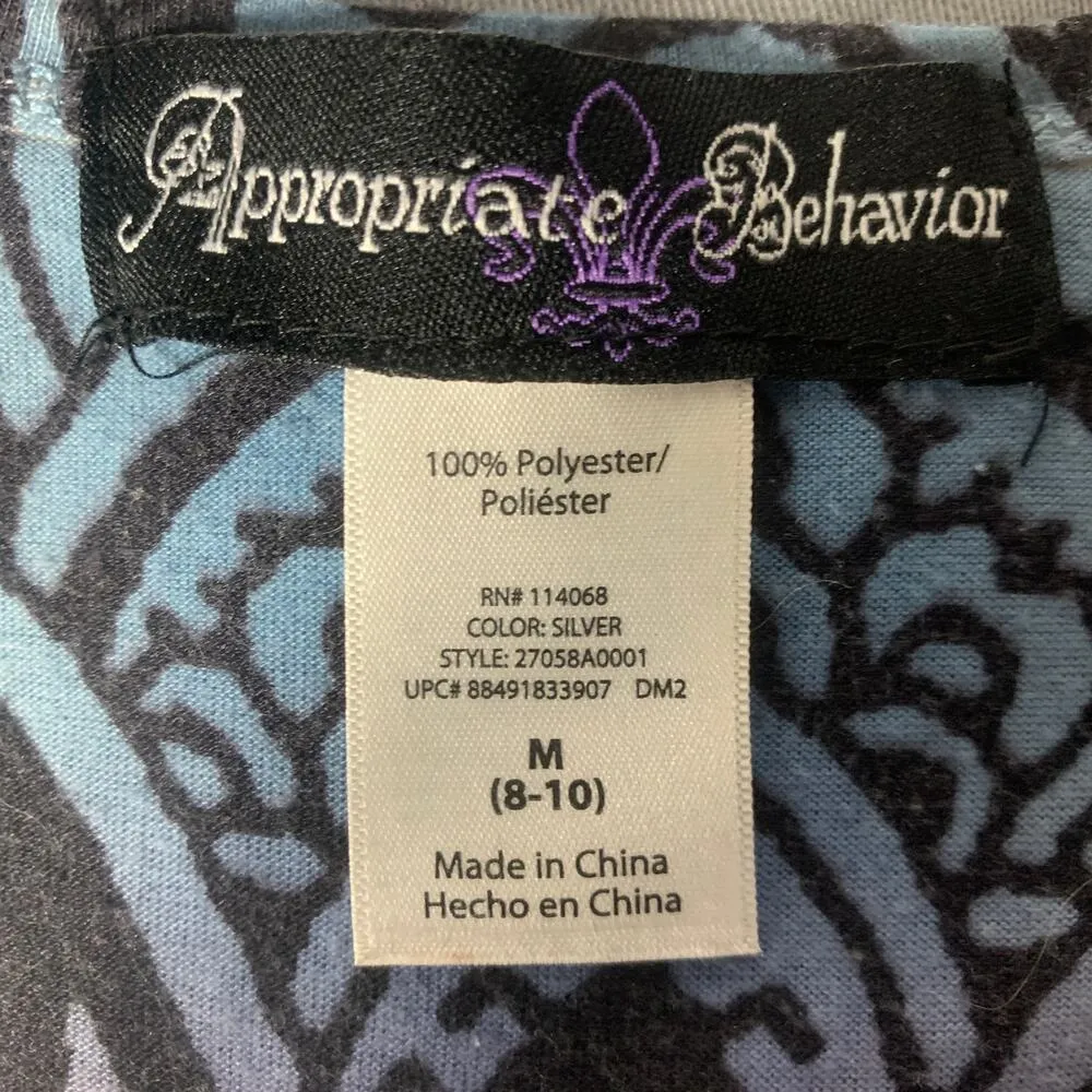 Women's Appropriate Behavior Silver and Blue Maxi Dress Size M Size M - Image 3