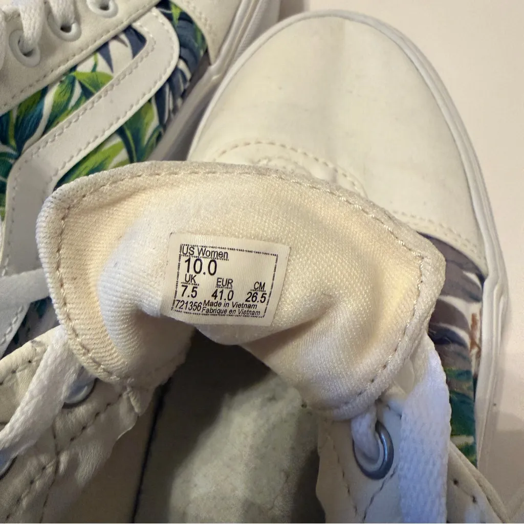 Vans Ward Platform Paradise Floral Womens Size 10 White Athletic Shoes Sneakers - Image 8