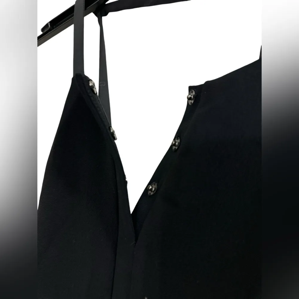 Rachel Comey Black cocktail halter peplum front slit dress Sz 2 - Image 7