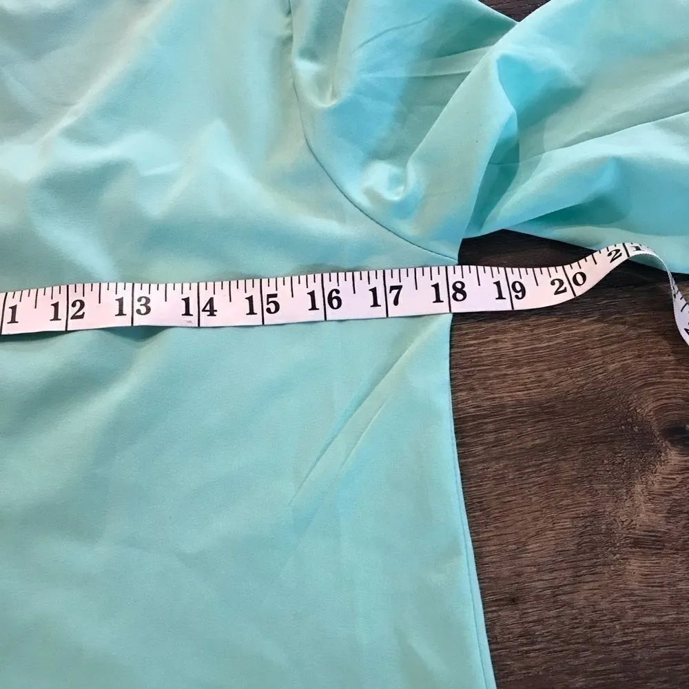 Ezra Aqua Dress Adjustable Sleeves Missing Label - Image 13