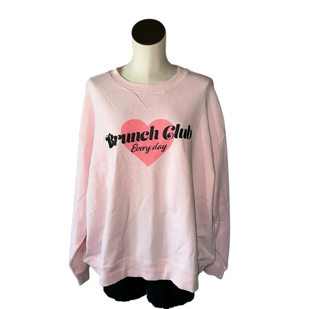NWT Wildfox Graphic Crewneck “Brunch Club Everyday” Sweatshirt XXL - Image 8