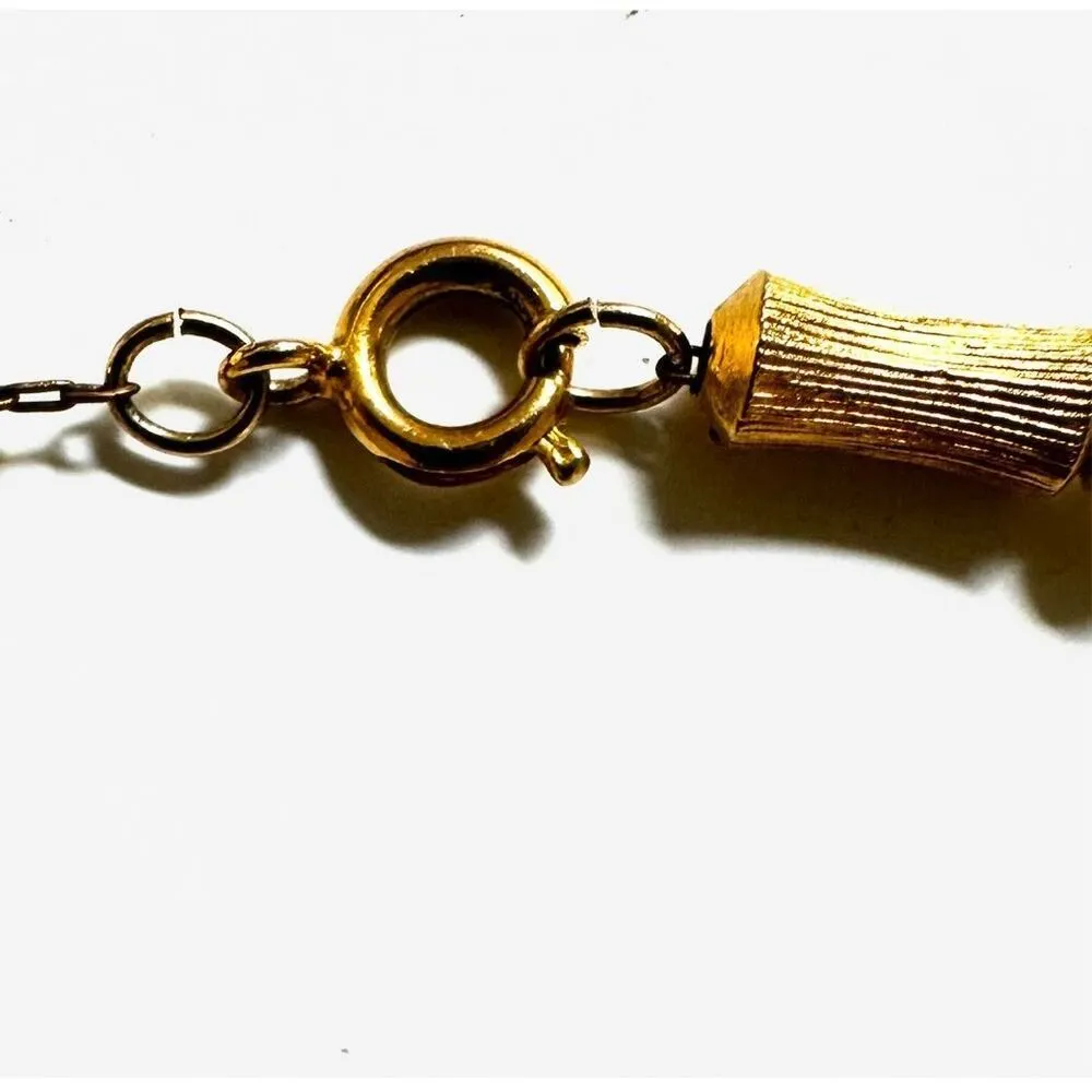 Gold tone faux pearl vintage choker necklace - Image 6