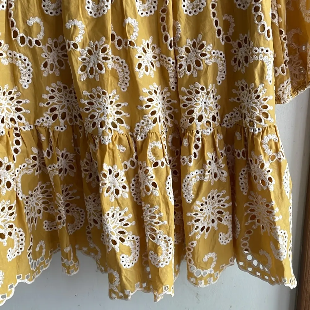 Shoshanna Costas Eyelet-Embroidered Cotton Mini Dress - Image 6