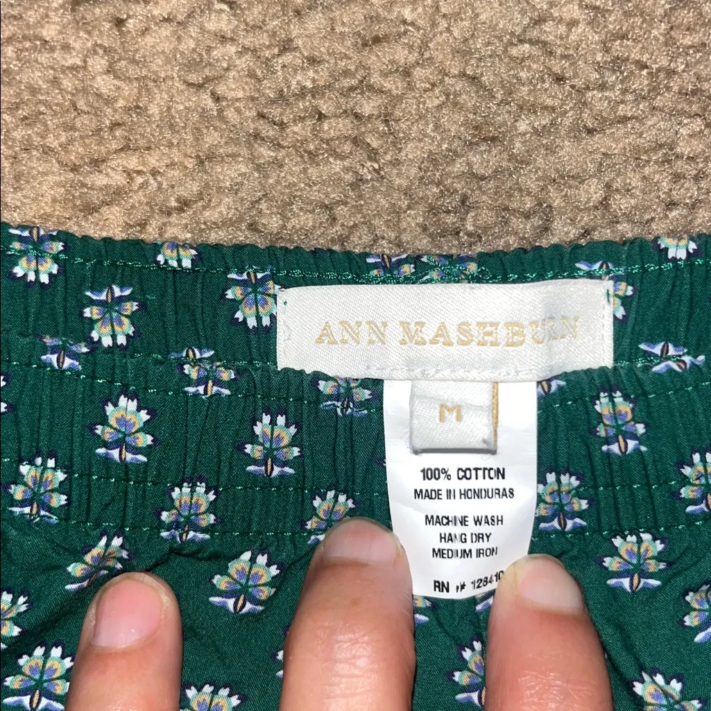 ANN MASHBURN Retro Track Short Multi-Color Floral Green Medium - Image 4