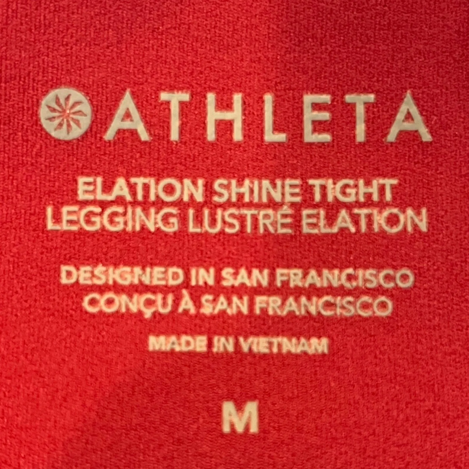 Athleta Medium Elation Shine Tight Lustre Legging Red Athleisure Workout Yoga - Image 7