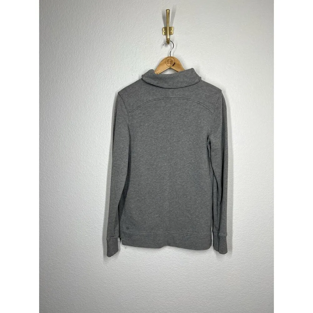 Lululemon Press Pause Pullover Heathered Medium Grey Size 6 - Image 3
