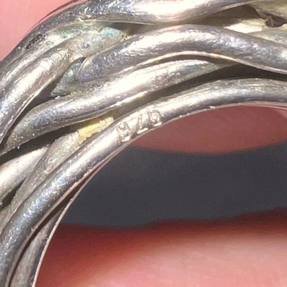 Vintage Solid Sterling Silver Twisted Thick Vine Ring Size 6 - Image 8