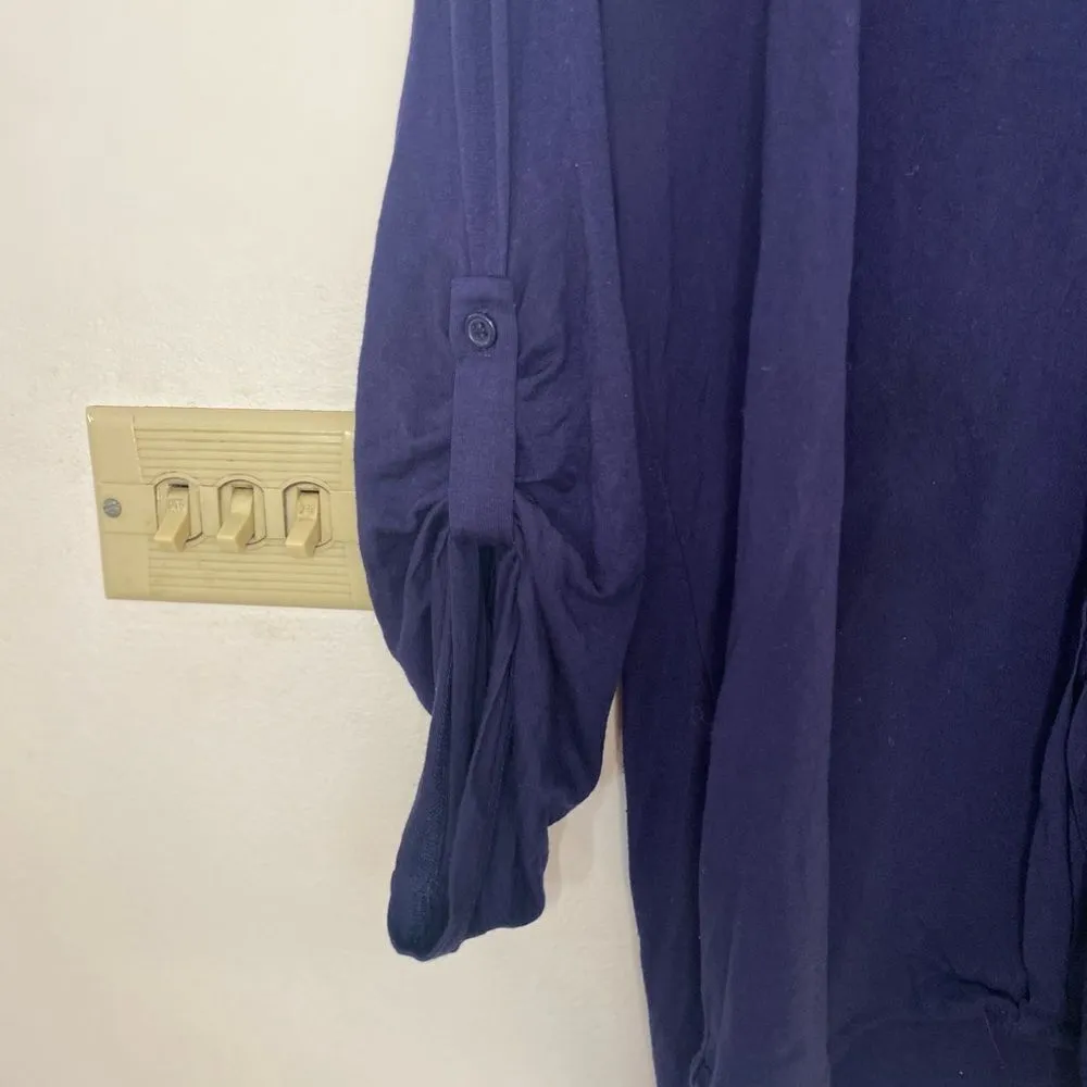 Pleione navy blue long sleeve top size medium - Image 6