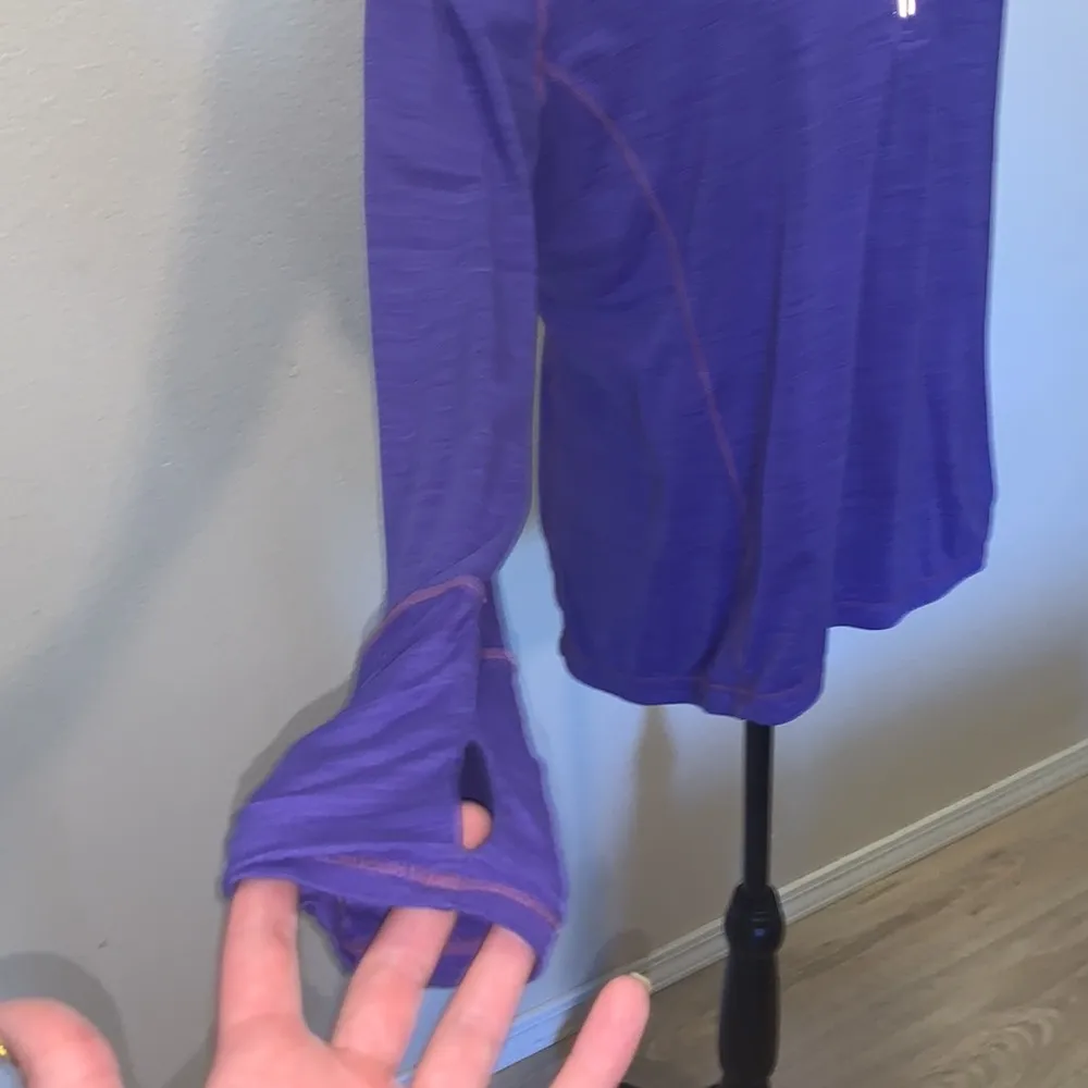 Kirkland Signature  purple 1/2 zip long sleeve top athletic shirt - Image 2