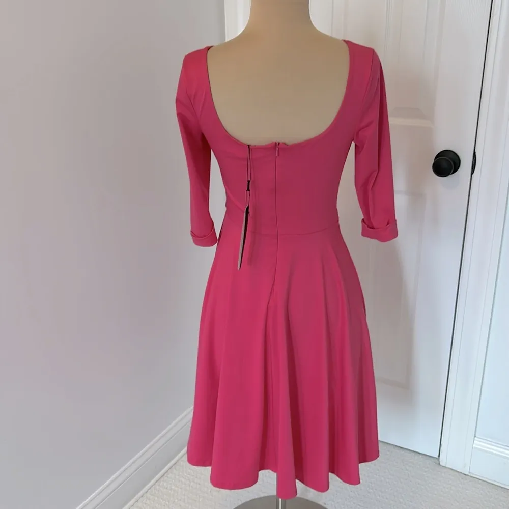 Black Halo Jackie Swing Dress Fuschia Pop - Image 6