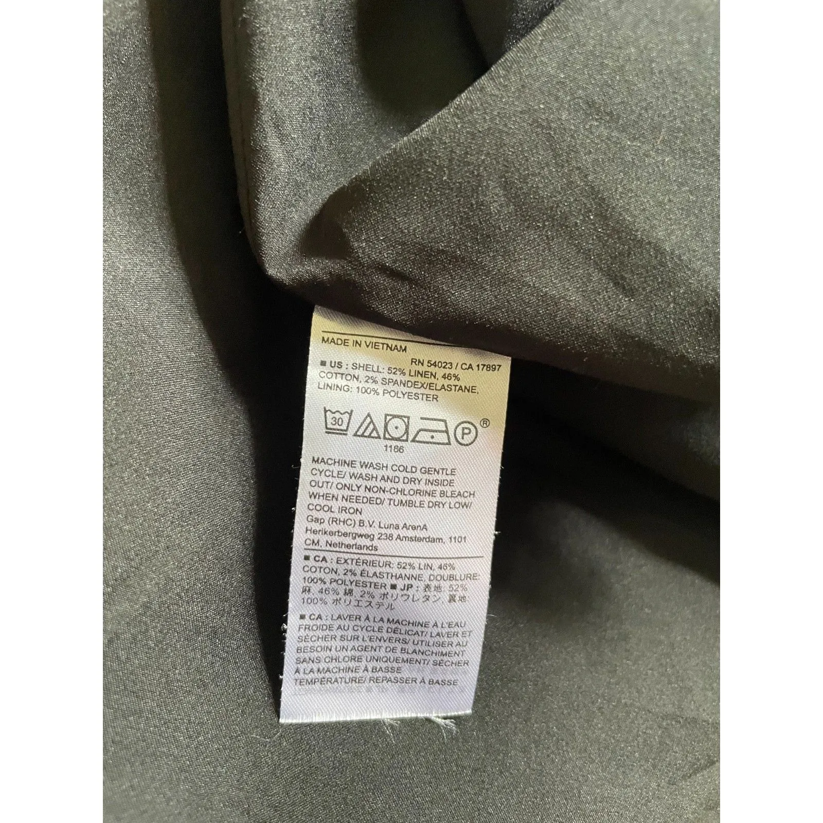 Banana Republic Linen Blend Pencil Skirt Womens Size 6 Black Pinstripe Button - Image 6