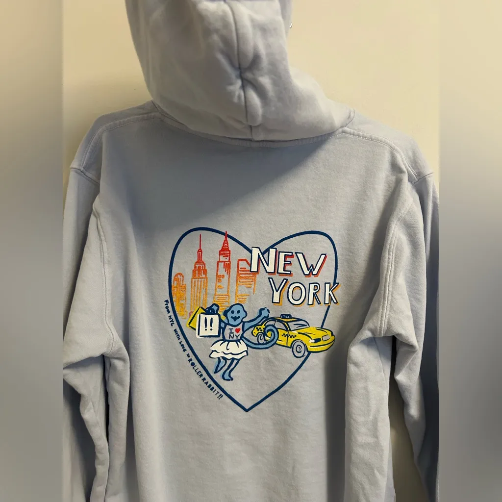 Roller Rabbit Monkey in the City Hoodie in Light Blue size Small (S) - Image 5