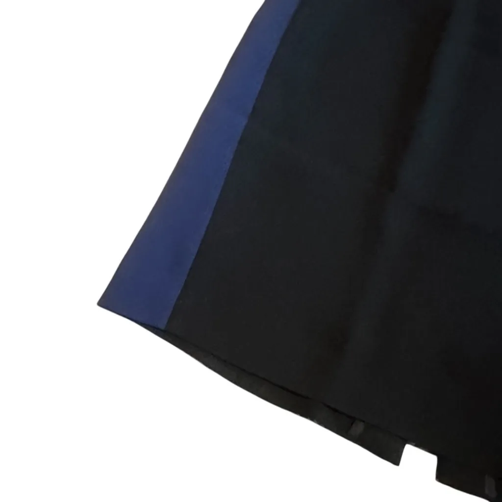 Diane Von Furstenberg Black Blue Color Block Pencil Skirt Slit Size 6 Women's - Image 4