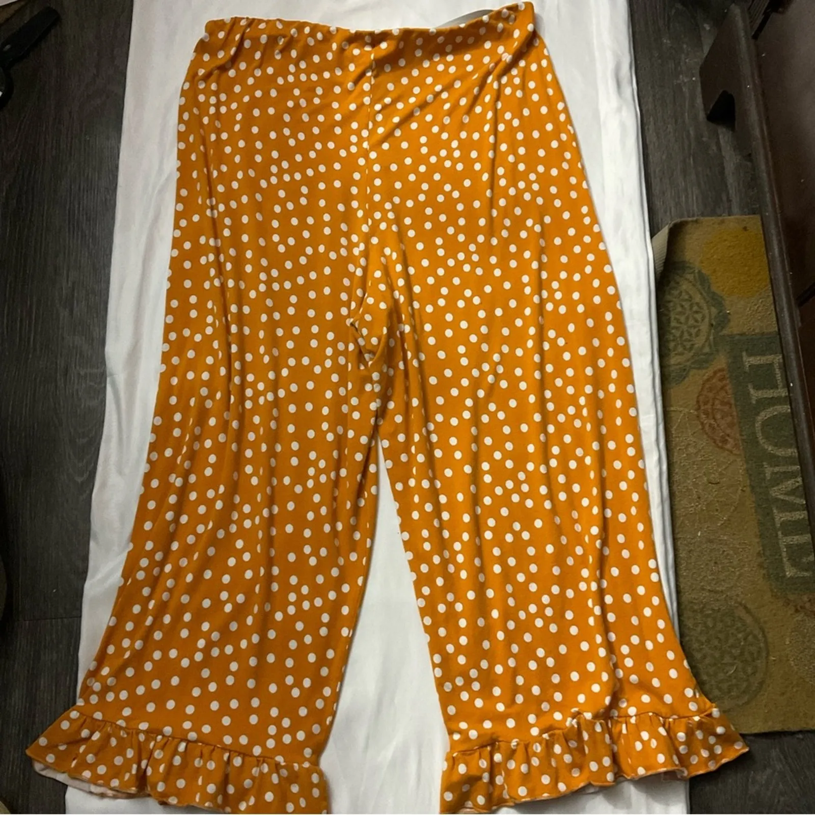ASOS Orange Flared Ruffle Hem Polka Dot Pants  20 Twee Coconut Girl Dopamine - Image 8