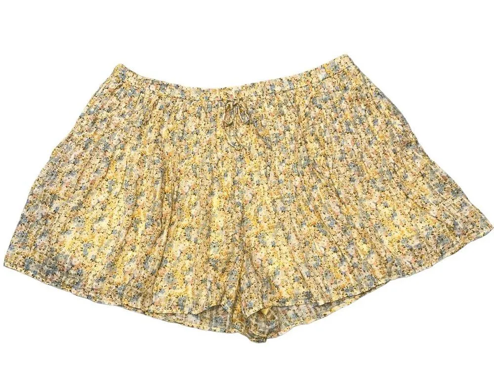 NEW American Eagle Yellow Floral High Waisted Flowy Shorts - Image 5