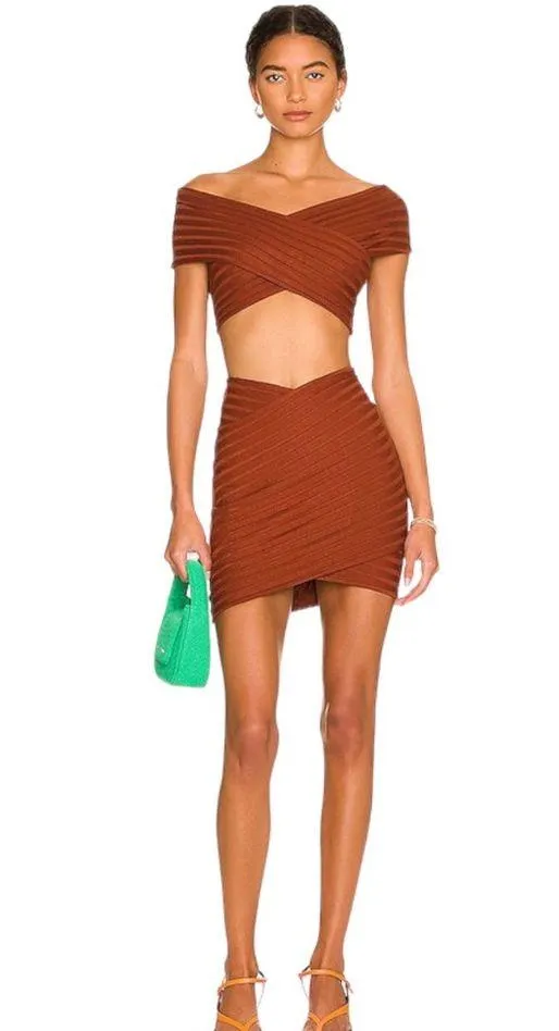 NWT Simon Miller Adio Rib Knit Mini Skirt in Coconut Shell Size L - Image 2