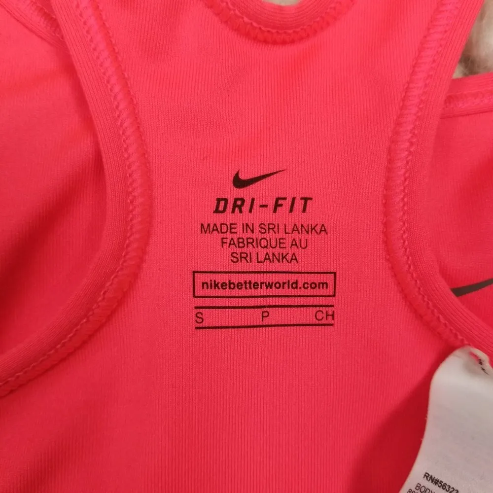 Nike Sports Bra Neon Coral Sz Small - Image 6