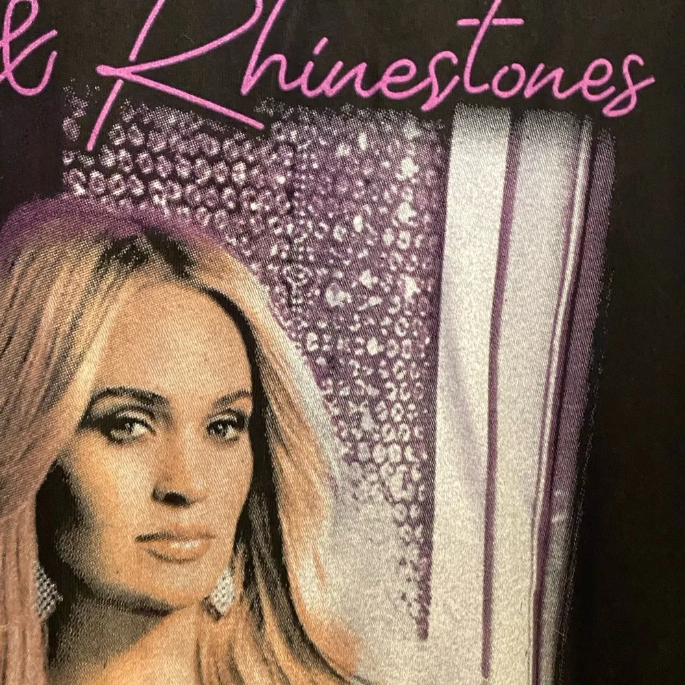 T Shirt Carrie Underwood Denim & Rhinestones Tour 2022 Black Bust 42” L Large - Image 6