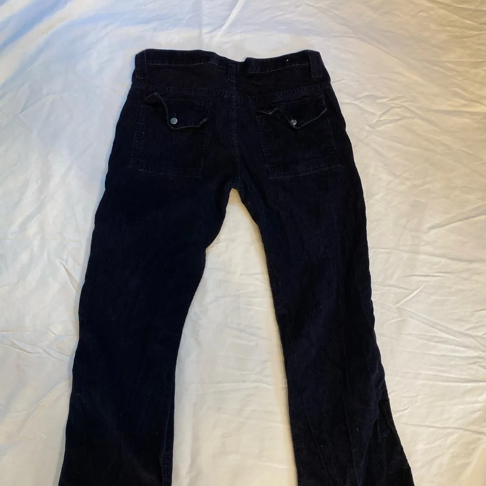 Vintage Y2K Cargo Corduroy Low Rise Black Cargo Pants 12 Skater 90s Festival - Image 5