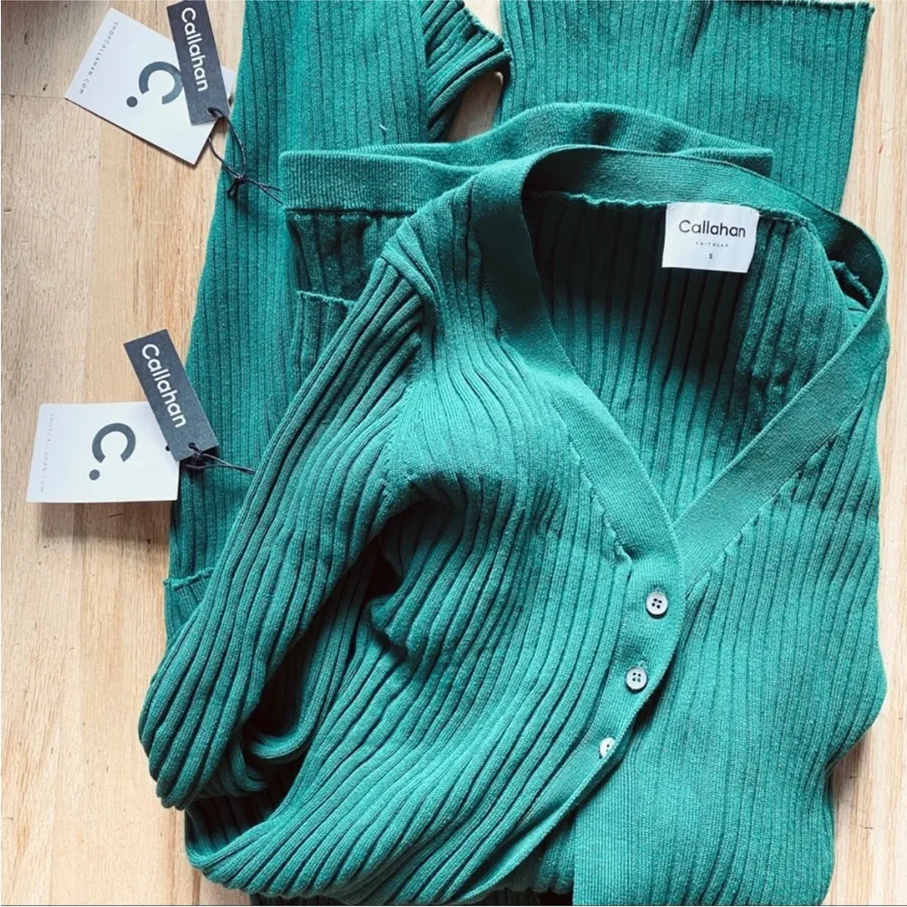 Callahan knit cardigan pant set NEW Green - Image 5