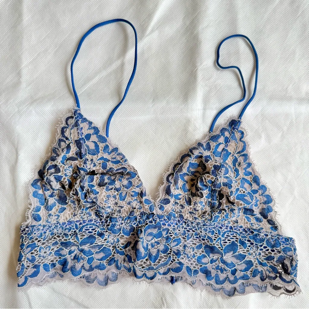Cosabella Pret a Porter Triangle Bralette, Navy Blue/Canvas, Sz S, EUC - Image 3