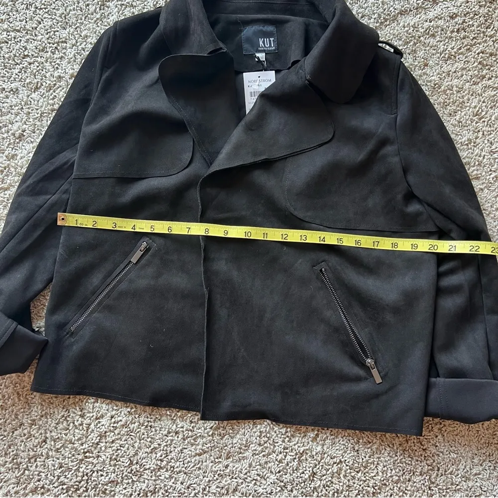 Kut from the Kloth Jacket NWT Faux Suede Waterfall Design Size Large Poc… - Image 10