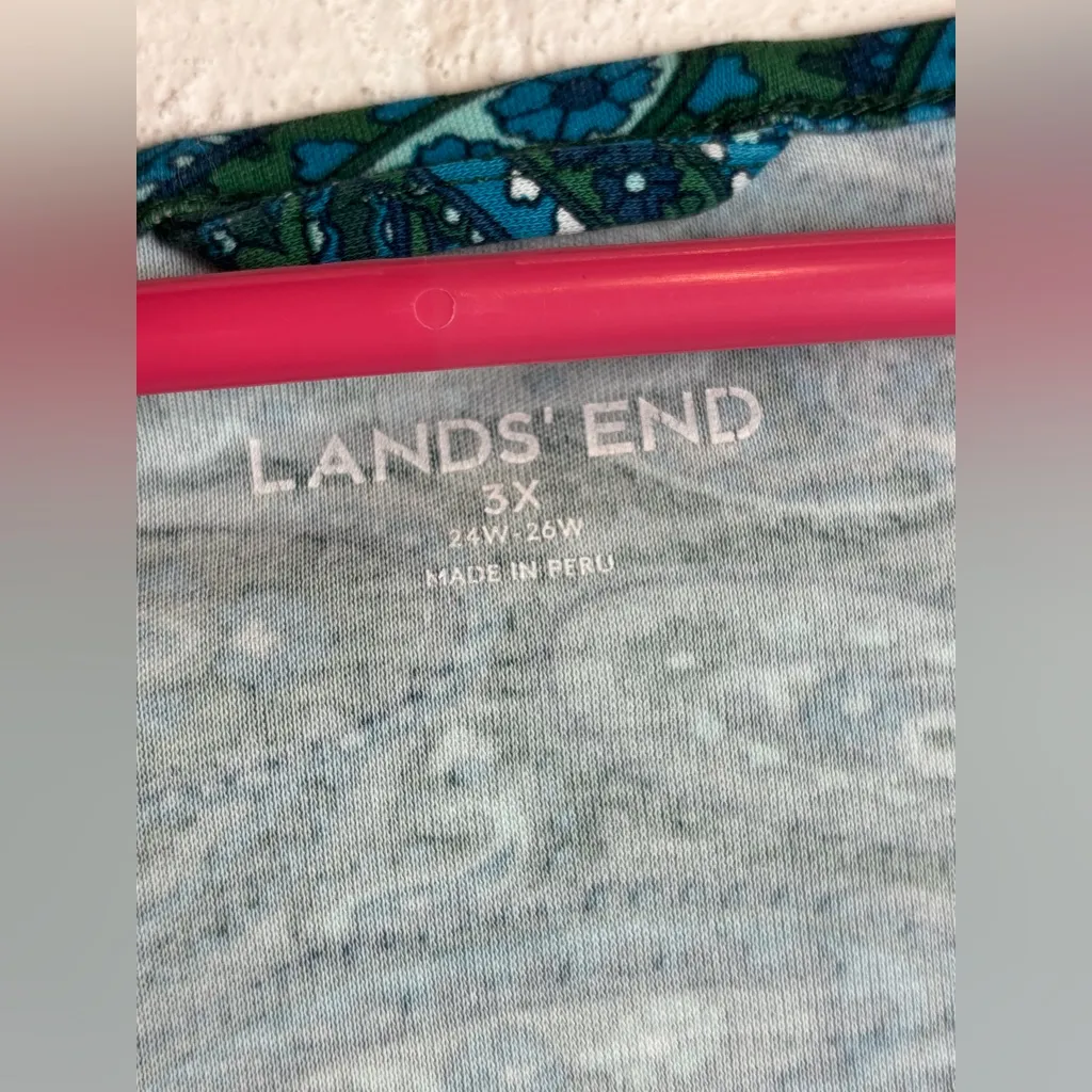 Lands’ End Woman’s Plus Size Travel Athletic Casual Paisley Printed Dress Sz 3X - Image 3