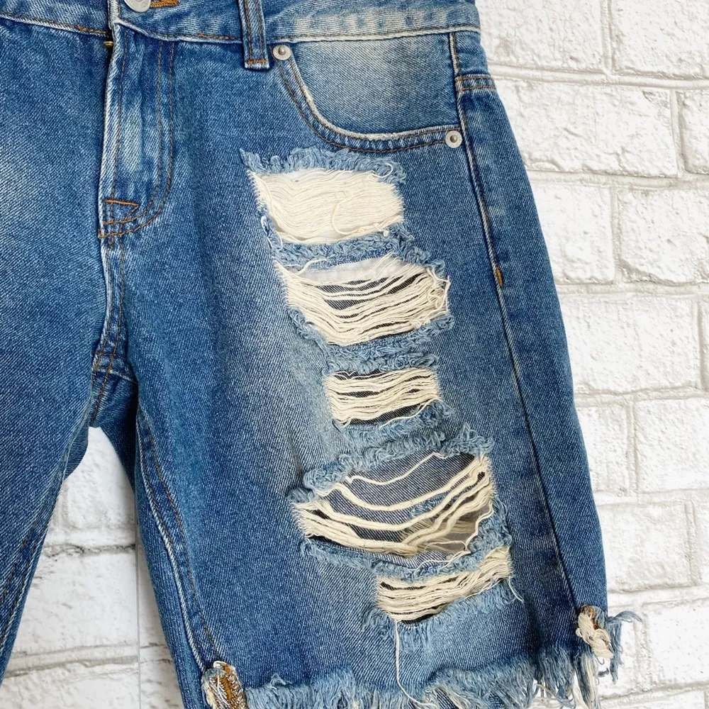 Just USA Distressed Denim Jean Shorts Size XS - Image 3