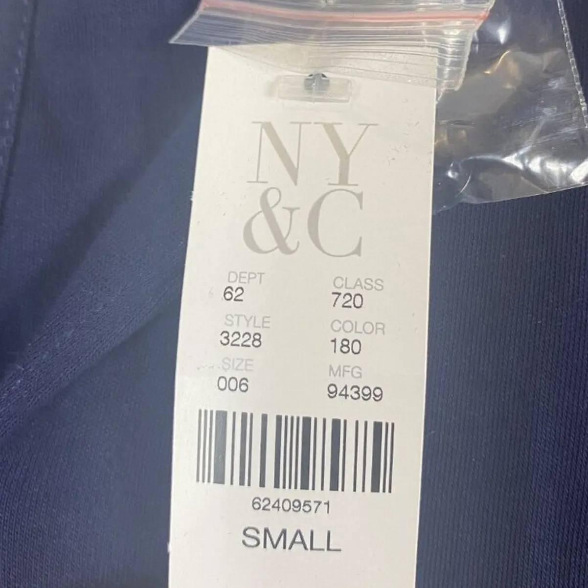 NWT New York & Company Dress Womens S Navy Blue 100% Cotton Fit & Flare Casual - Image 5