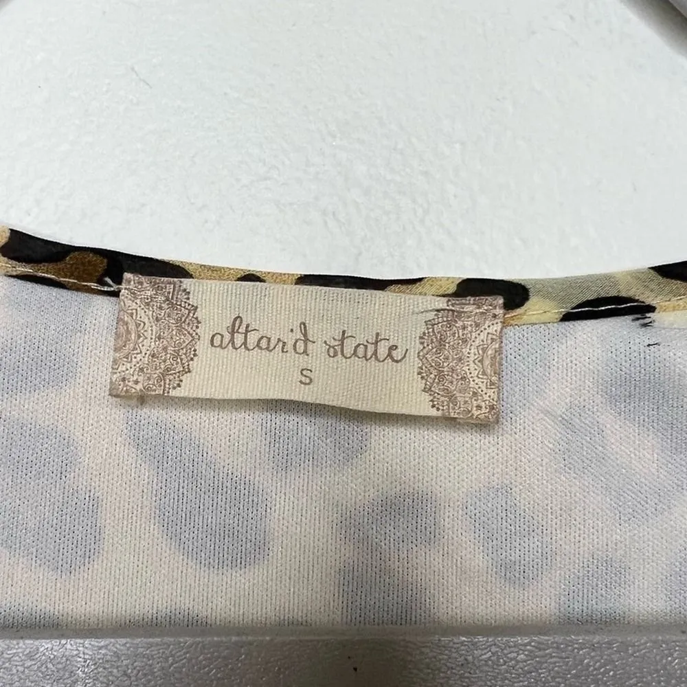 NWT Altar'd State Leopard Print Long Sleeve Flowy Tiered Mini Dress Size S - Image 5