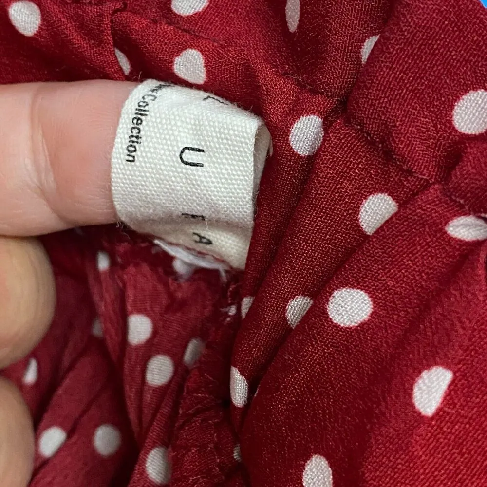 Exlura Midi Skirt High Waist Swing Pleated Red Polka Dot Women's Sz 2XL - Image 6