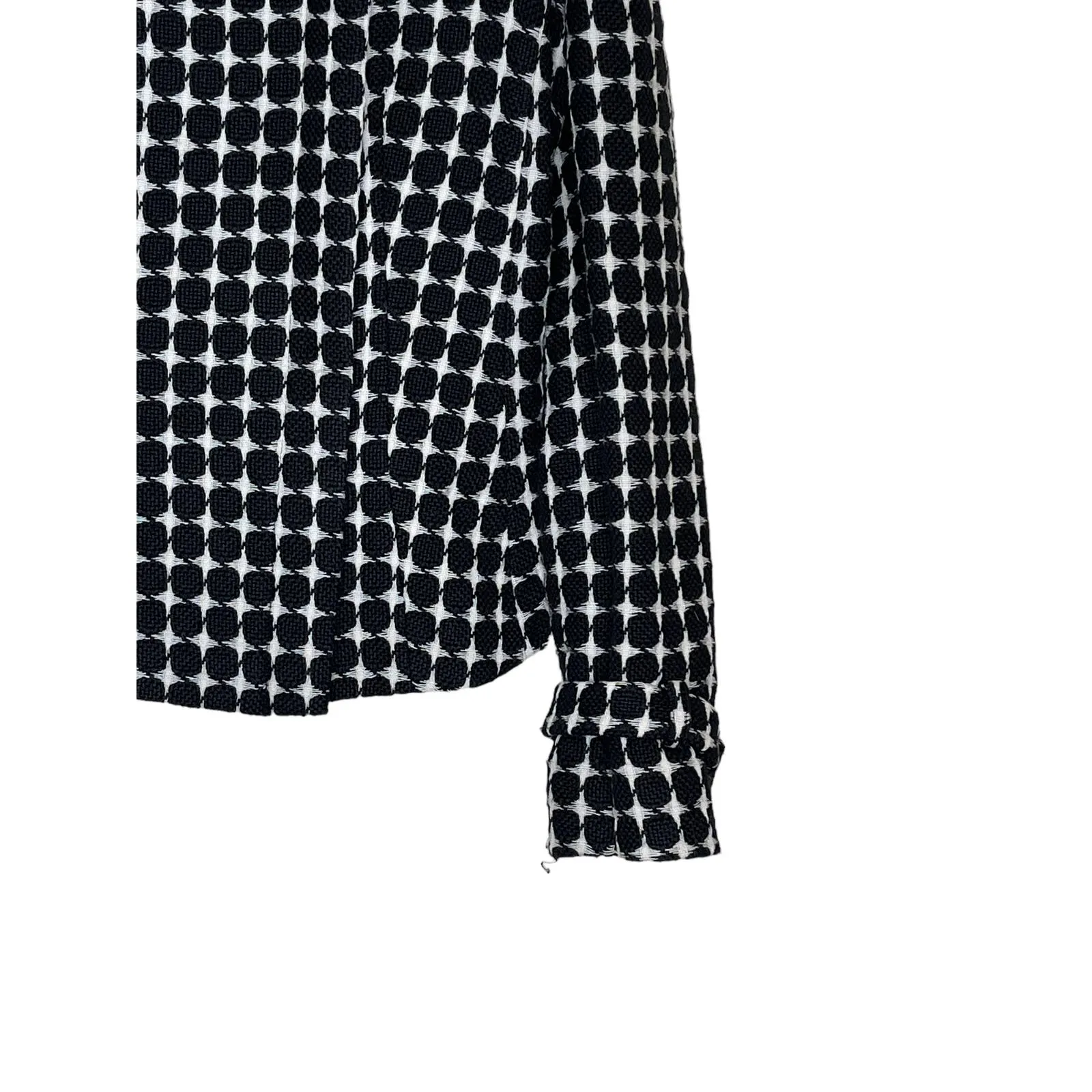 Liliu Women Jacket Vintage Zipper Tweed‎ Long Sleeve Collar Size 8 Black - Image 5