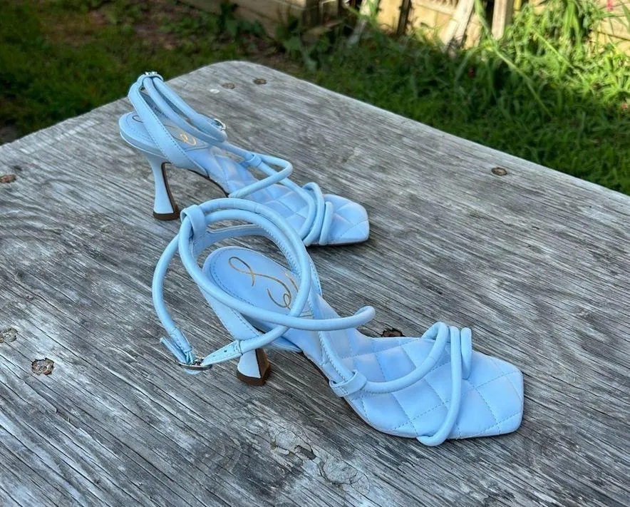 SAM EDELMAN Women's Maven Strappy Leather‎ Sandals Blue size 6.5 - Image 2