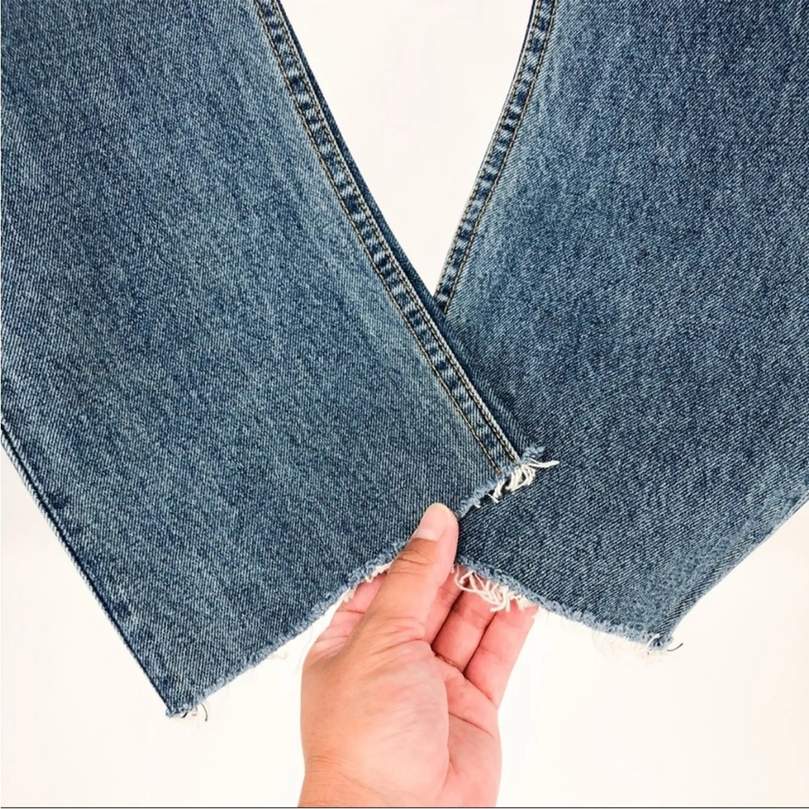 GRLFRND Karolina High-Rise Skinny Jeans in Sienna Button Fly Raw Hem NEW - Image 5