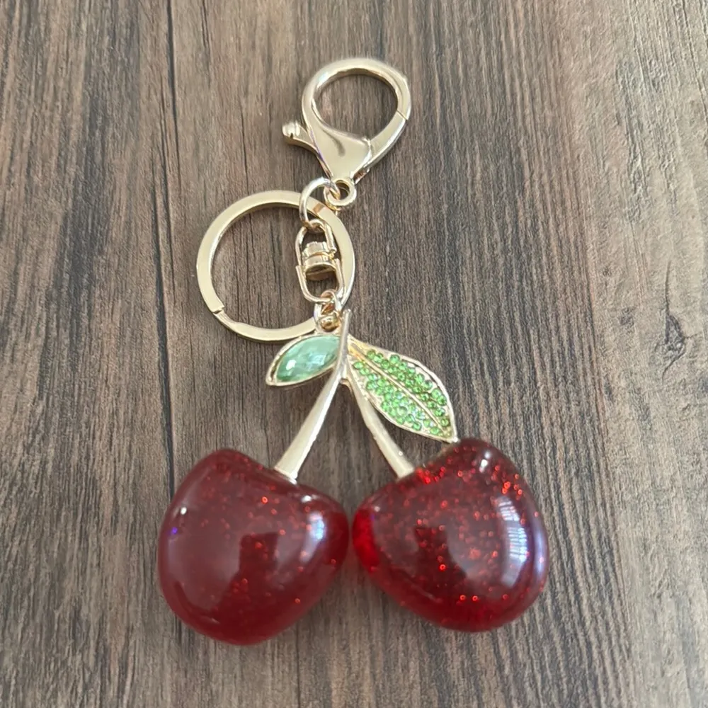Cherry Keychain with Gold Accents Red - Image 3