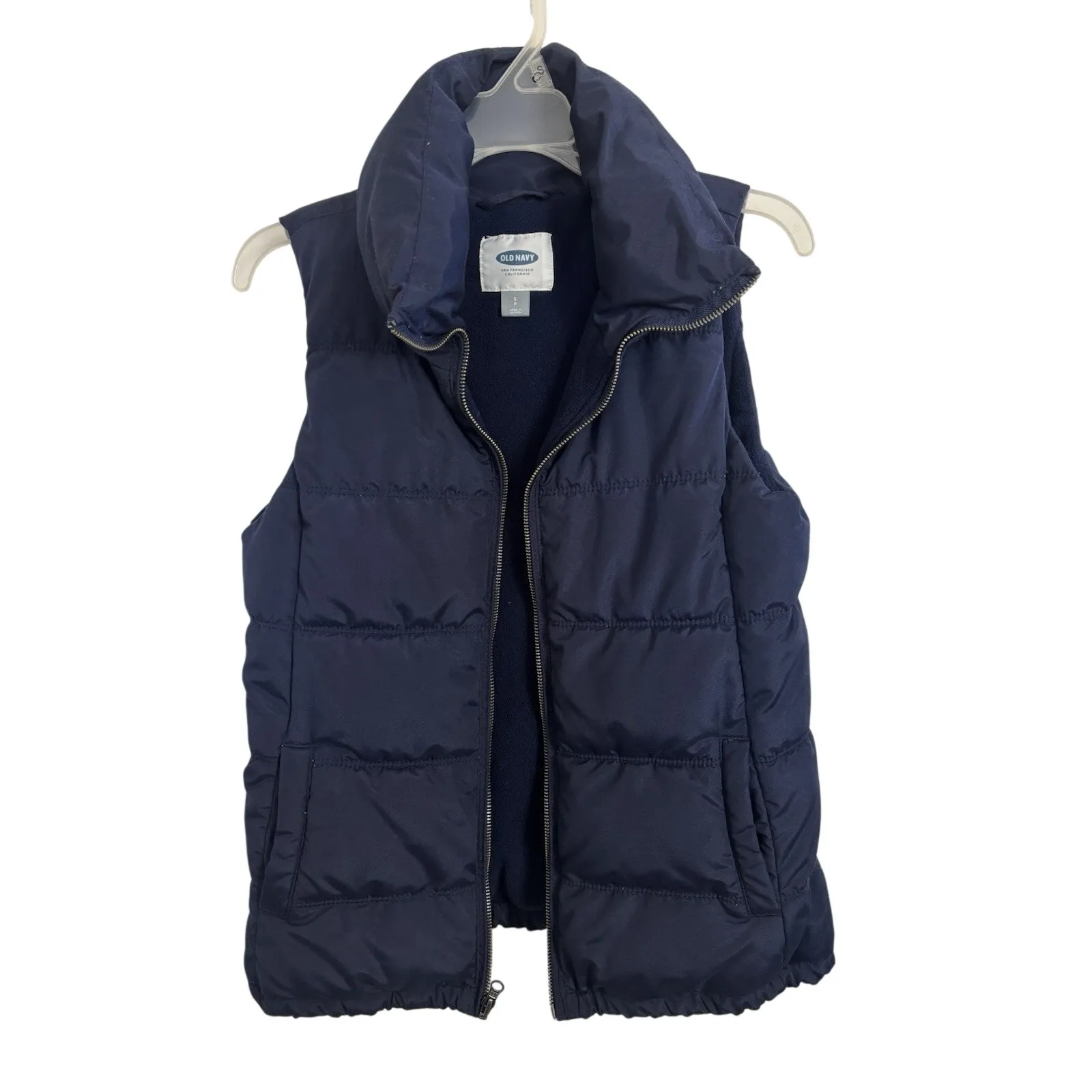 Old Navy Navy Blue Zip Front Puffer Vest Size Small - Image 3