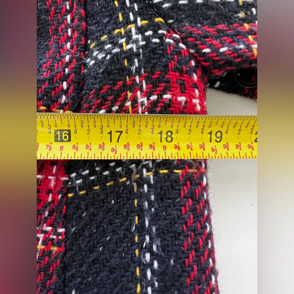 Talbots Aberdeen Red & Black Tartan Plaid Blazer Jacket two button wool blend 12 - Image 8