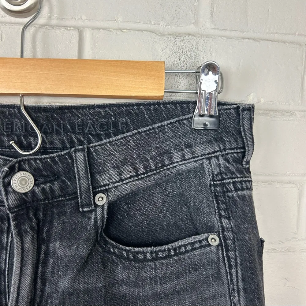American Eagle Black Washed Denim Skater Jeans Size 4 Long - Image 7