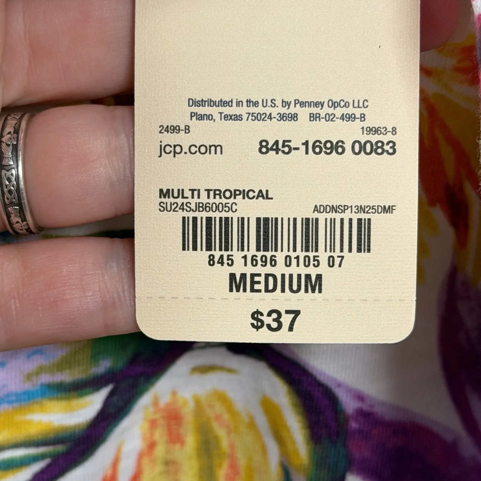 St. John's Bay Dress Women's Medium Sleeveless Shift Dress Multi Color Tropical - Image 5