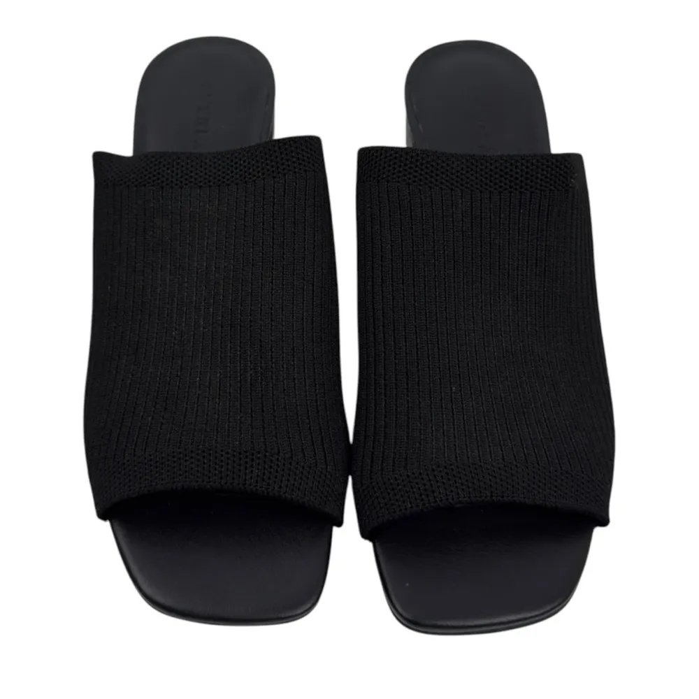 Everlane The Glove Mule in ReKnit Womens Size 7 Knit Fabric Black Block Heel - Image 3