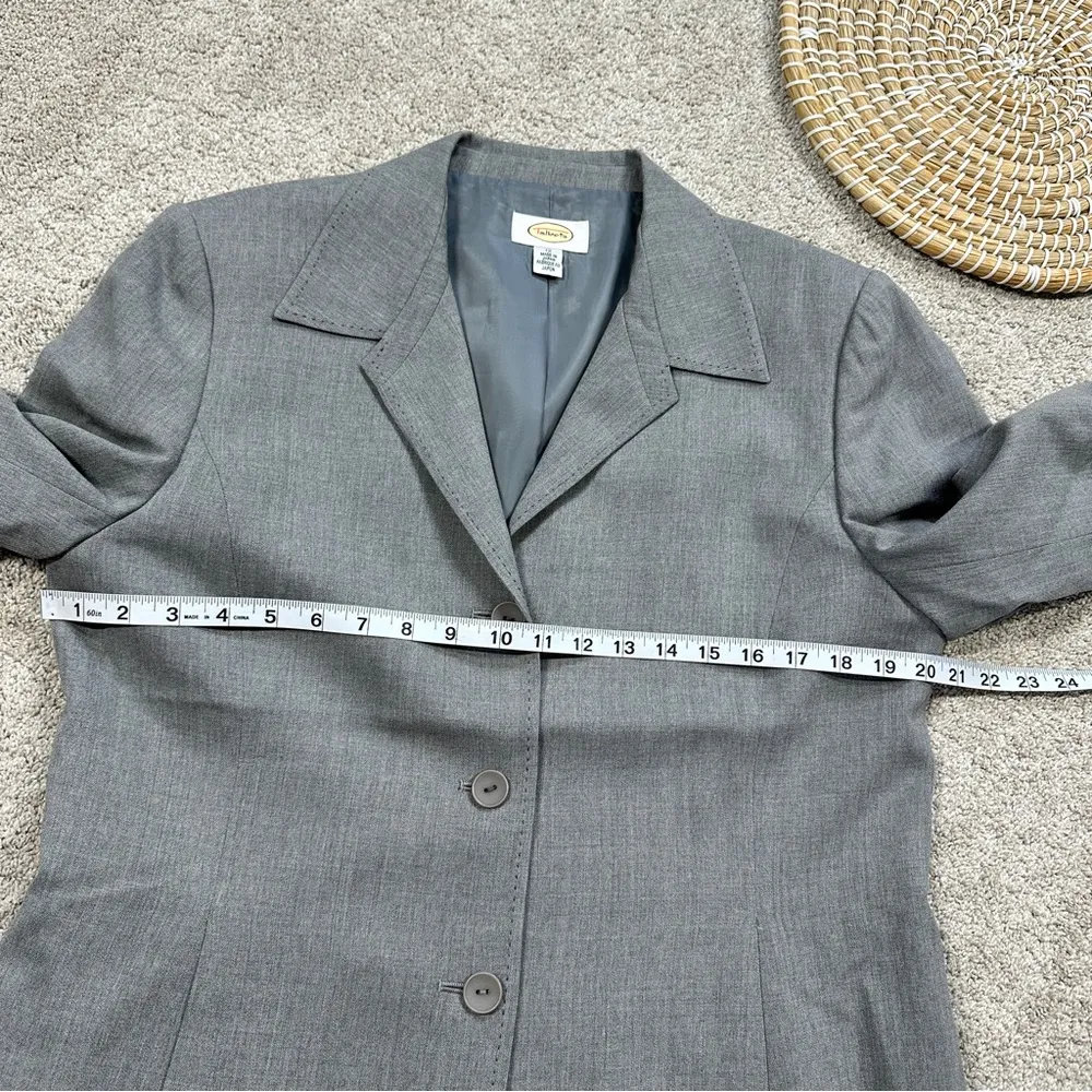 Talbots Women’s Vintage 100% Wool Set Blazer Single Breasted & Skirt in Gray 12 - Image 7